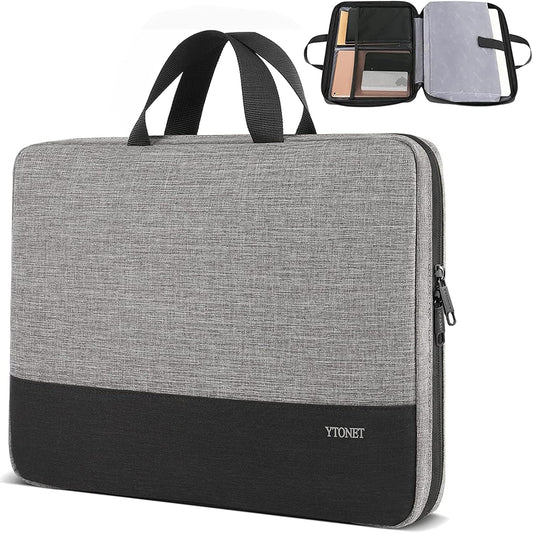 Ytonet Laptop Sleeve, 15.6 inch TSA Laptop Bag Laptop Case Water Resistant Computer Carrying Bag Compatible for Lenovo, HP, Dell, Asus Notebook, Gifts for Men Women, Grey