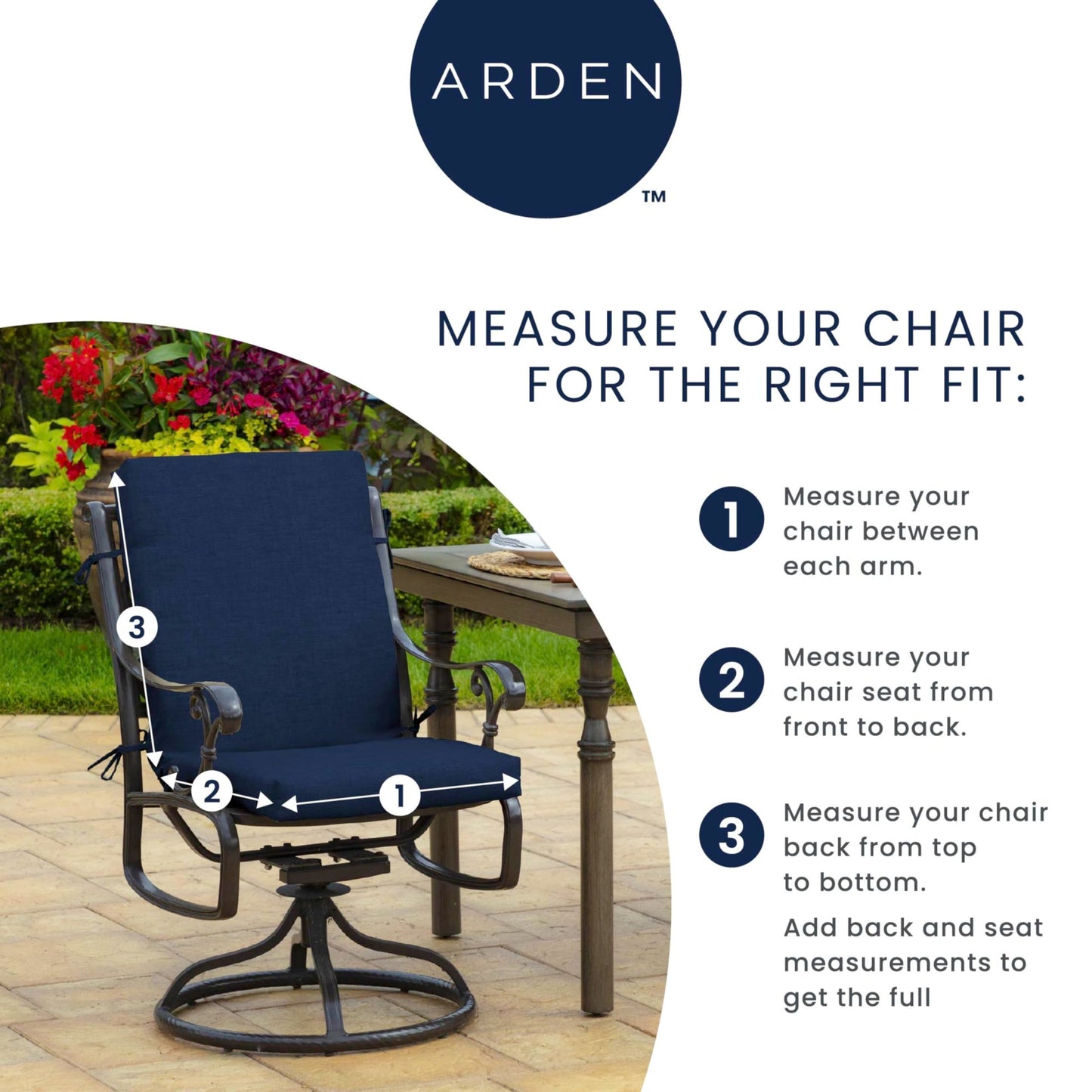 Arden 2-Pack Outdoor Patio Dining Chair Cushion, 20x44, Rain-Proof Seat Pad, Fade-Resistant Outdoor Cushion Black Cabana Stripe