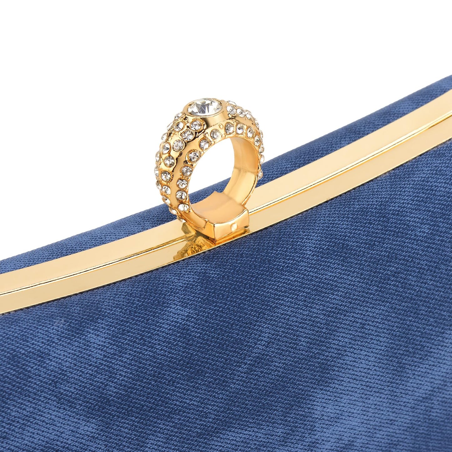 Damen Gold Glitzer Clutch Handtasche Plissierte Abendtasche für Braut Hochzeit Party mit Strassring