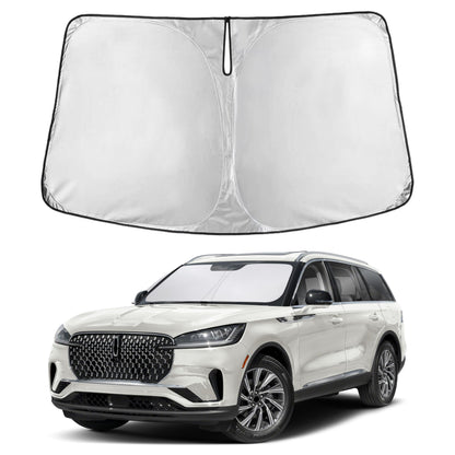 EcoNour Car Windshield Sunshade | Blocks 99% Heat & Keeps Interior Cool | Universal Fits Cars, SUVs, Trucks | Automotive Sun Screen, Visor & Car Accessories for Summer | Medium (64x32 Inches)