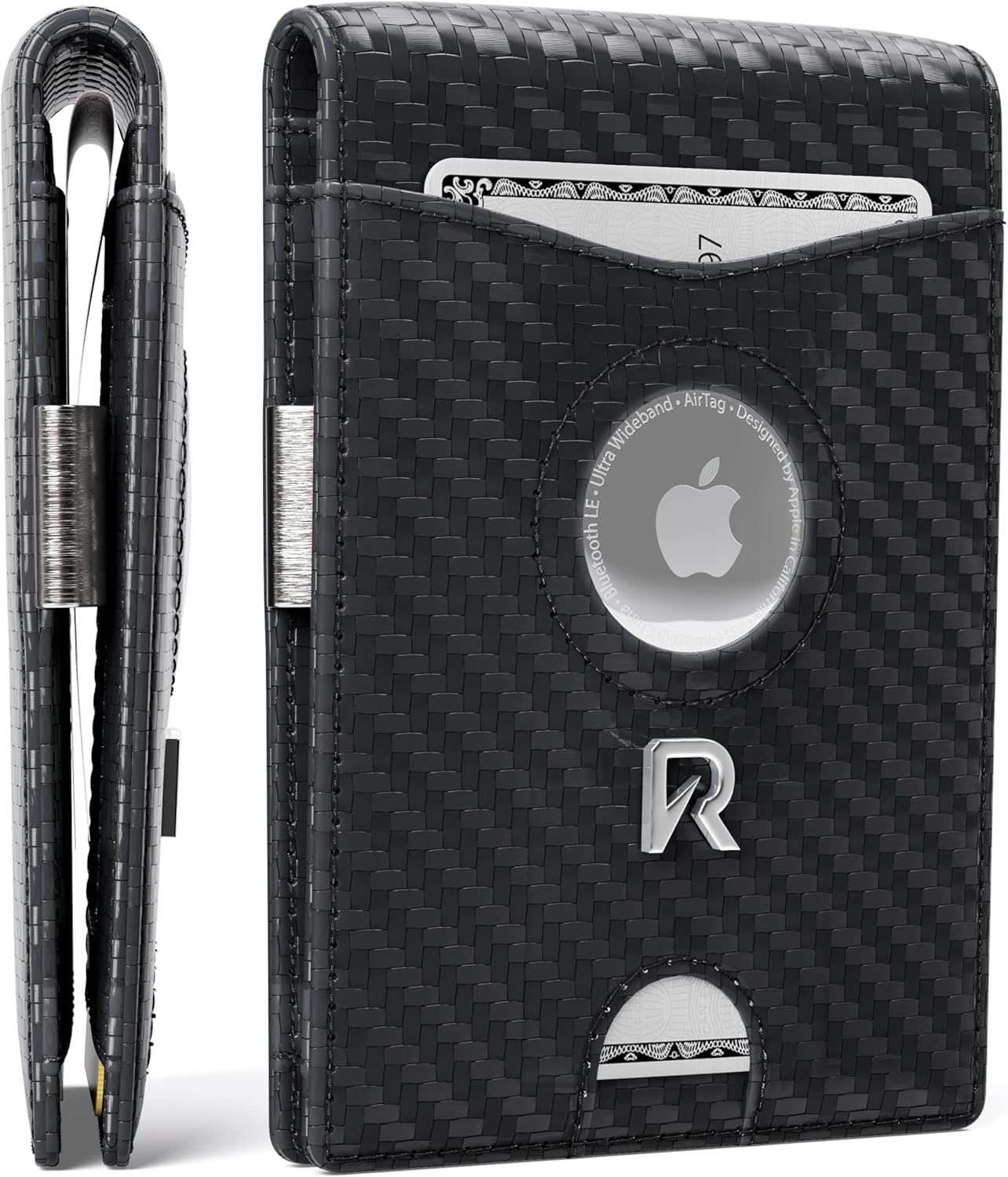 Black CarbonAirTag Clip