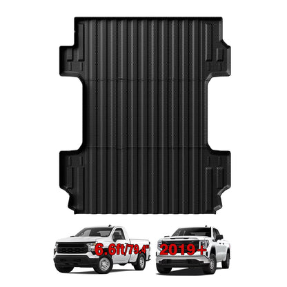 TripleAliners Truck Mat Compatible with 2019-2026 Chevy Silverado 1500 / GMC Sierra 1500 6.6FT Accessories, Truck Bed Mat Heavy Duty Custom Fit All Weather Protection TPE Pickup Liner, Standard Bed