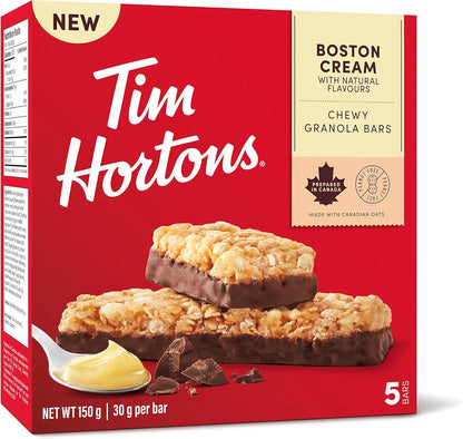 Tim Hortons Salted Caramel Granola Bars, Peanut Free, 5 Count, Imported from Canada)