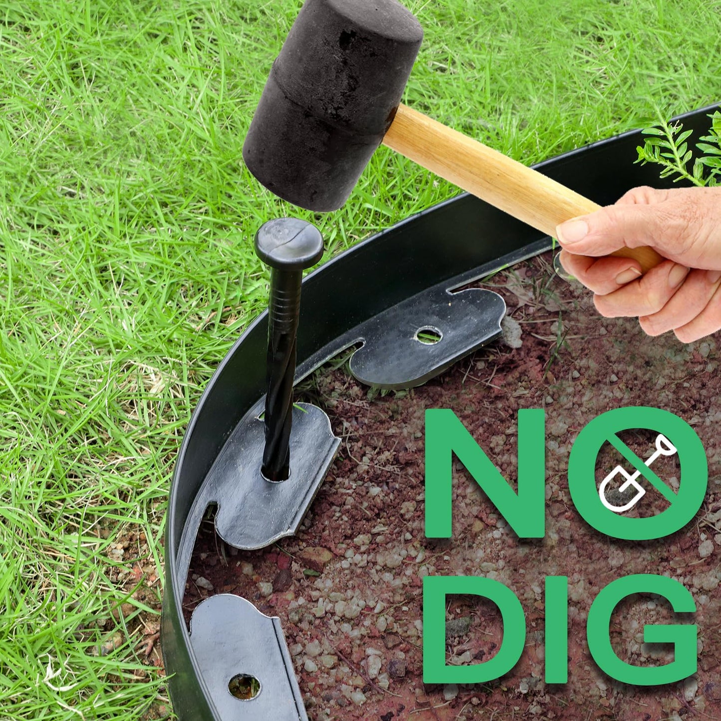 2-Inch x 100 FT Landscape Edging Border with 150 Stakes, Plastic Edging for Landscaping Garden Edging Border, Flexible Landscaping Edging for Garden Flower Beds Yard Lawn Pathway Paver (Black)