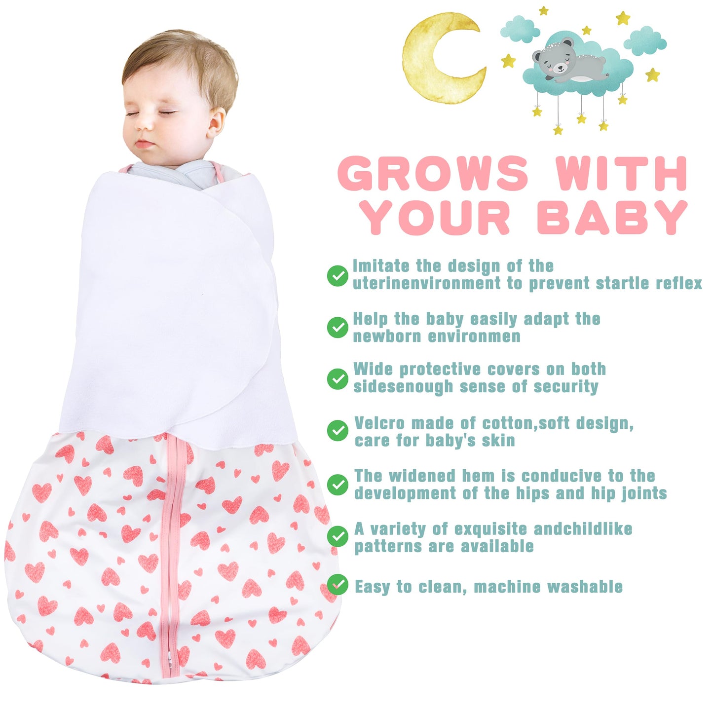 BSTOPPT Fleece Newborn Sleep Sack Baby Swaddle,3-Way Adjustable Wearable Blanket,2 Pack Fleece Swaddling sleeping bag TOG 2.0， (Blue&Green, 0-3 Months)