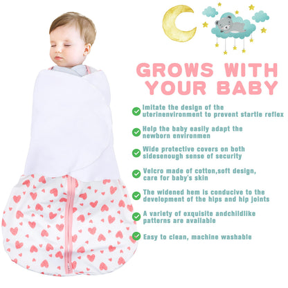 BSTOPPT Fleece Newborn Sleep Sack Baby Swaddle,3-Way Adjustable Wearable Blanket,2 Pack Fleece Swaddling sleeping bag TOG 2.0， (Blue&Green, 0-3 Months)