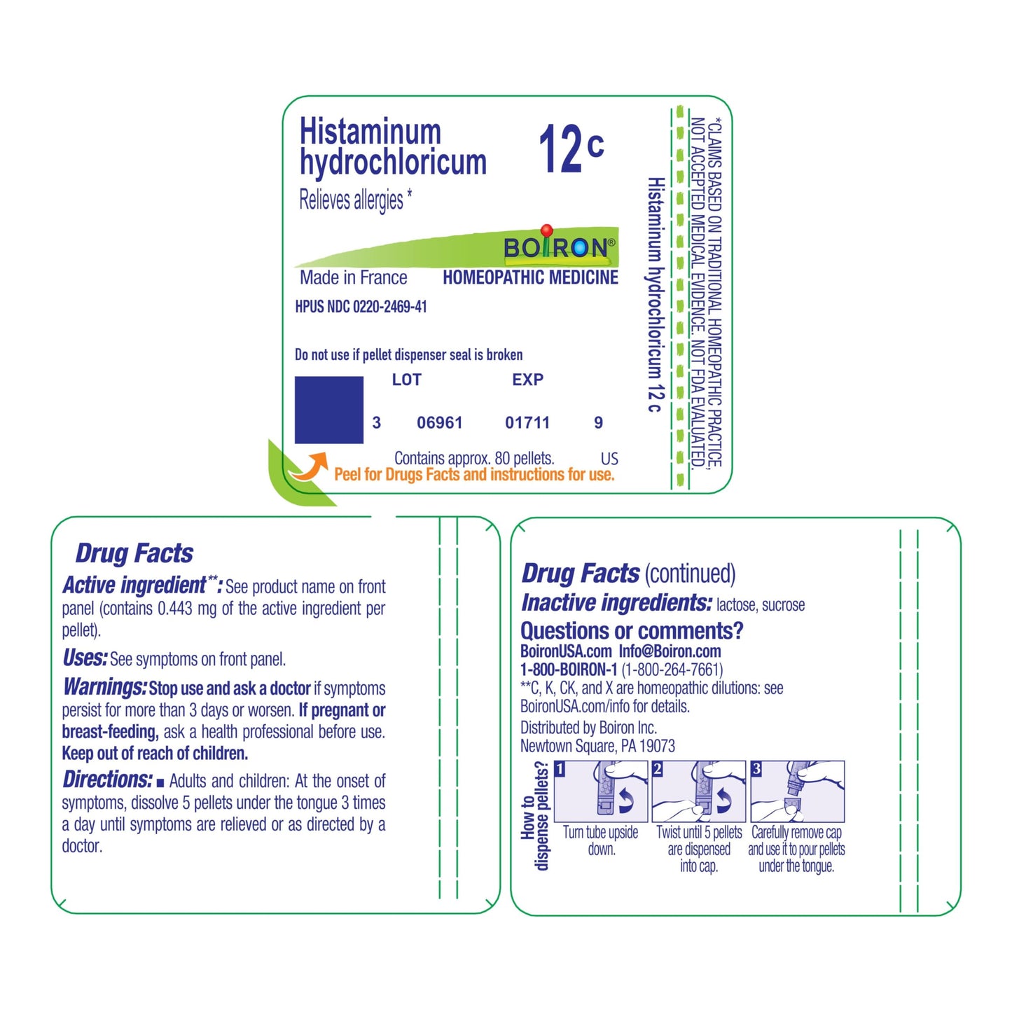 Boiron Histaminum Hydrochloricum 30C Homeopathic Medicine for Indoor or Outdoor Allergy Relief, Hay Fever, and Hives - (240 Pellets), (Pack of 6)