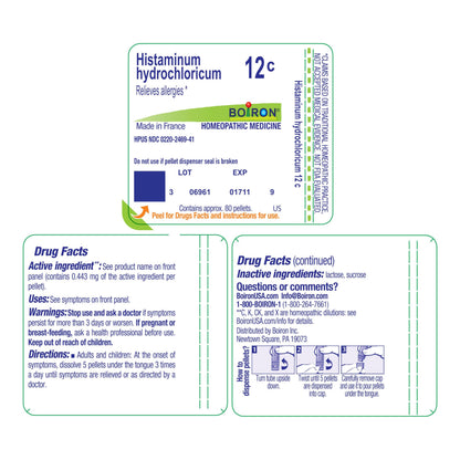 Boiron Histaminum Hydrochloricum 30C Homeopathic Medicine for Indoor or Outdoor Allergy Relief, Hay Fever, and Hives - (240 Pellets), (Pack of 6)