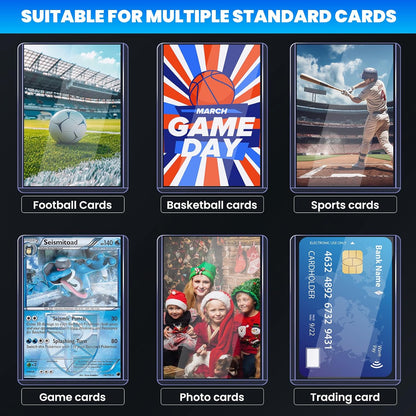 150 Hüllen Kartenhüllen Toploader für Karten, 3" x 4" Baseballkarten-Schutzhüllen, Sammelkarten-Hüllen Hartplastik passend für Baseball-, Footballkarten (50 Hard Sleeve + 100 Soft Sleeve)