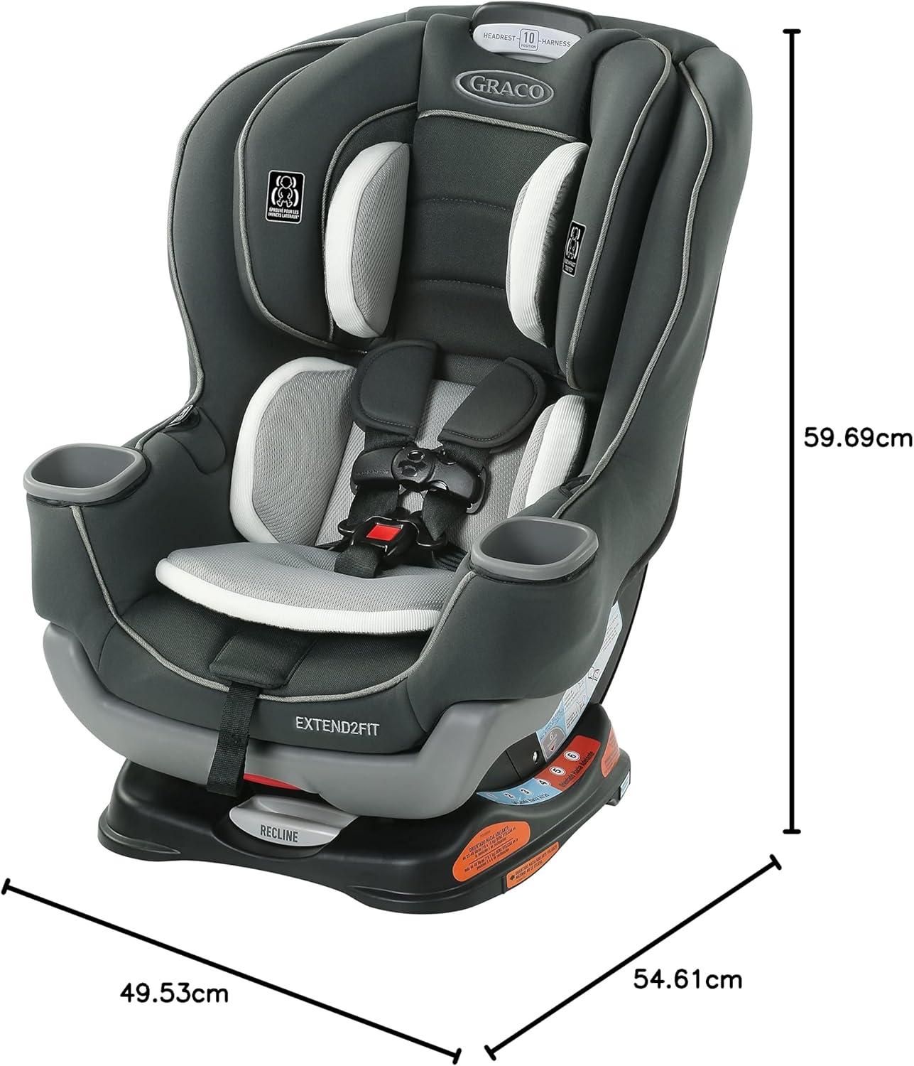 Graco Extend2Fit Kindersitz, 2-in-1 vorwärts- und rückwärtsgerichteter Babysitz, 1,8-30 kg (4-65 lb), Carter