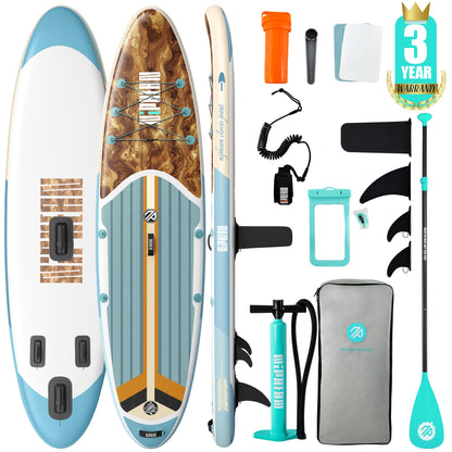 Niphean Inflatable Stand Up Paddle Board with SUP Accessories, Anti-Slip EVA Deck, 10’6’’ Inflatable Paddle Boards for Adults & Youth of All Skill Levels