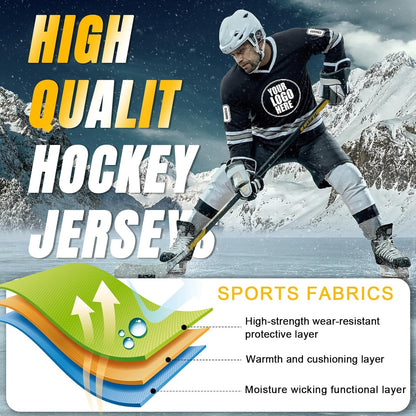 Individuelles Hockeytrikot für Herren/Damen/Kinder/Jugendliche, personalisierbar mit Name/Nummer/Logo, Übergröße Hockey-Shirt