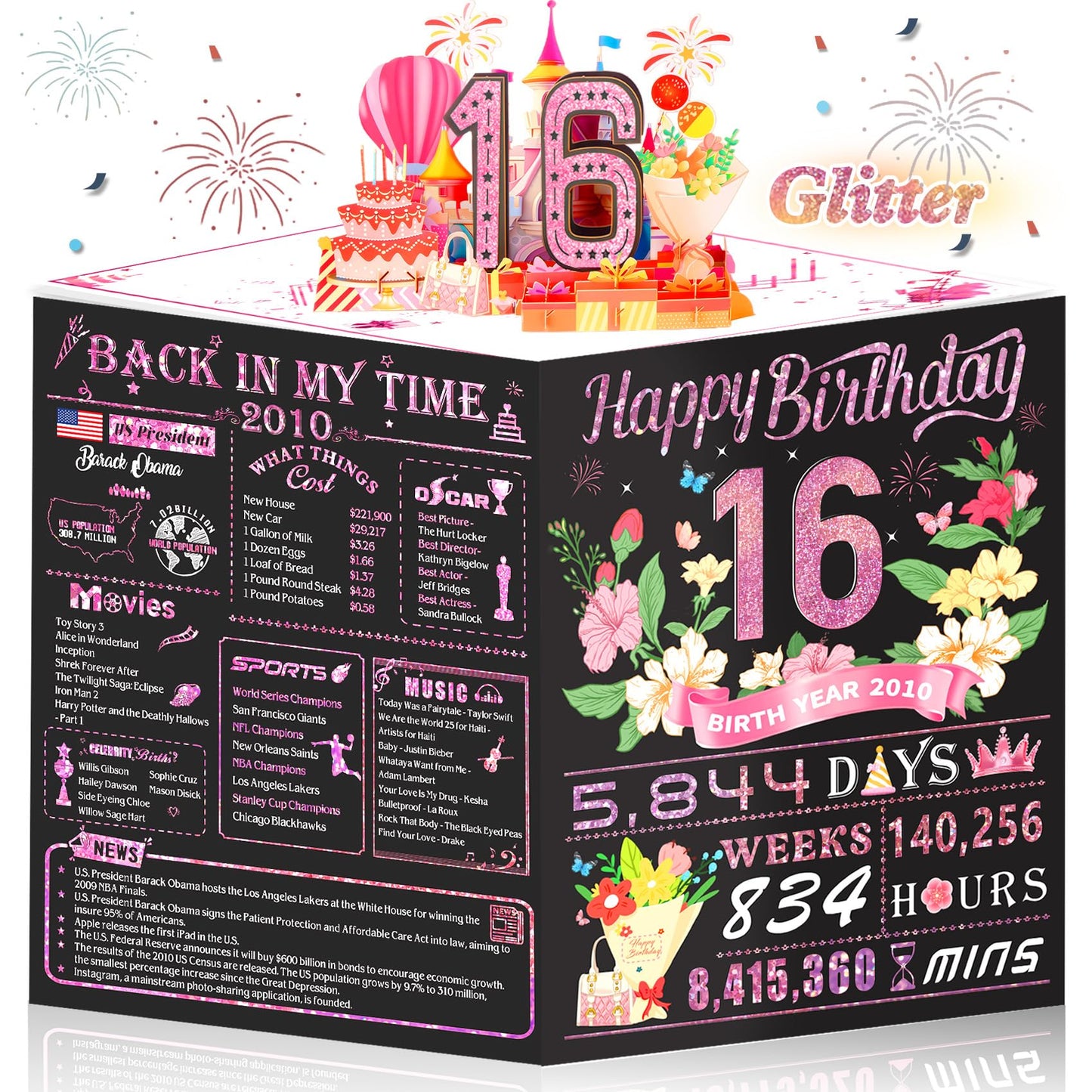 21st Birthday Card,3D Pop Up Funny 21st Birthday Decorations for Girls Granddaughter Sister,Happy 21 Year Old Birthday Gift for Daughter,Great 21Year Old Gifts Idea for Her,Jumbo Rose Glod In 2005