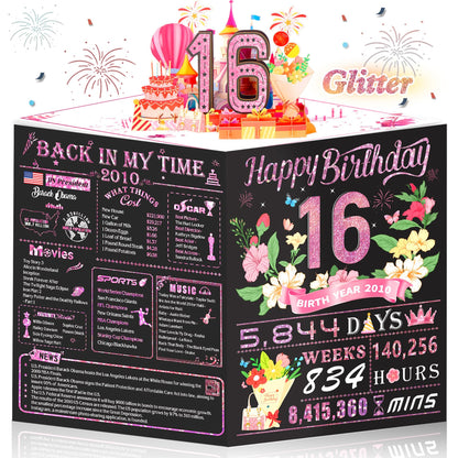 21st Birthday Card,3D Pop Up Funny 21st Birthday Decorations for Girls Granddaughter Sister,Happy 21 Year Old Birthday Gift for Daughter,Great 21Year Old Gifts Idea for Her,Jumbo Rose Glod In 2005