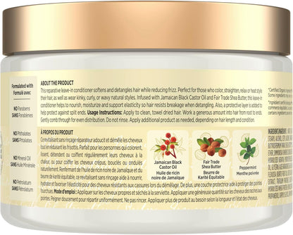 SheaMoisture Jamaican Black Castor Oil Stärke & Aufbau für strapaziertes oder chemisch behandeltes Haar Leave-In Conditioner tierversuchsfreie Haarpflege 340ml