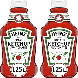Heinz Tomato Ketchup, 1.25 LT Bottle Twin Pack - 375 ml (Pack of 1)