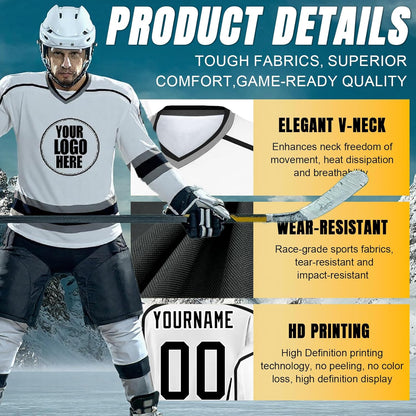 Individuelles Hockeytrikot für Herren/Damen/Kinder/Jugendliche, personalisierbar mit Name/Nummer/Logo, Übergröße Hockey-Shirt