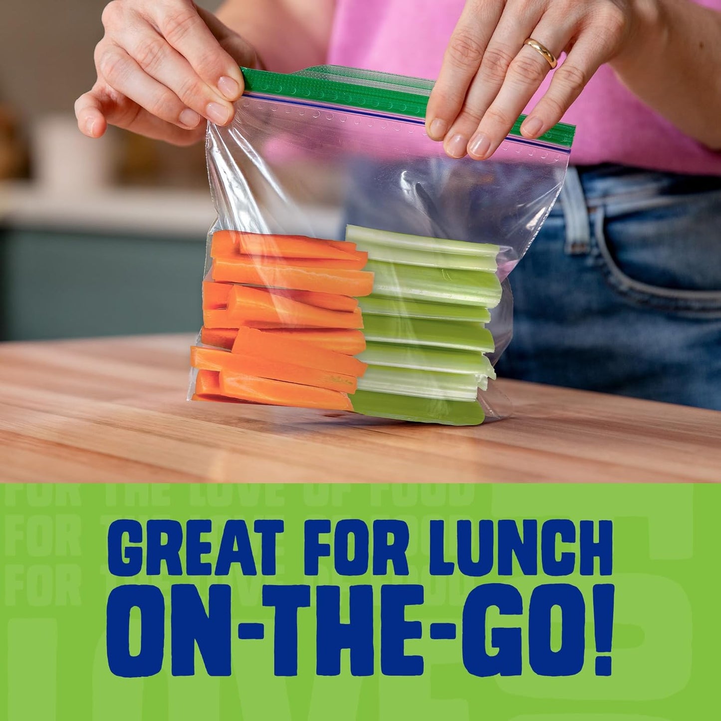 Bolsas Ziploc para sándwiches para frescura en movimiento, tecnología Grip 'n Seal para un agarre, apertura y cierre más fáciles, 90 unidades