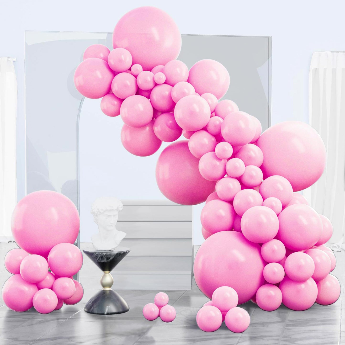 PartyWoo White Balloons 140 pcs Different Sizes of 18 12 10 5 Inch White Balloons Arch Kit Garland for Wedding Baby Shower Birthday Bridal Shower Graduation Engagement Party Decorations White-Y13