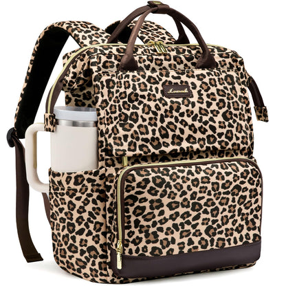LOVEVOOK Laptop Backpack for Women with Giant Tumbler Holder Pocket, 15.6 inch Travel Work Bag Purse for Nurse Teacher, Waterproof Casual Daypack Bookbag for College Business
