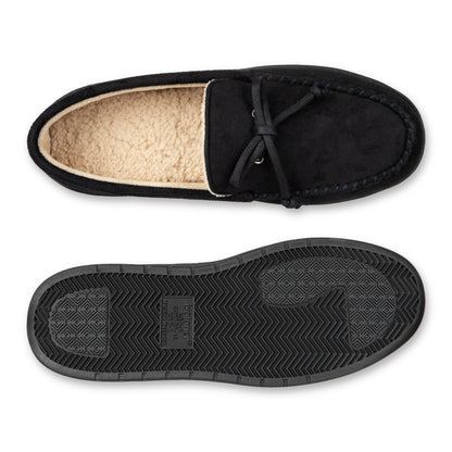 isotoner Men's Slip-on Indoor/Outdoor Microsuede Memory Foam Comfort Moccasin Slippers