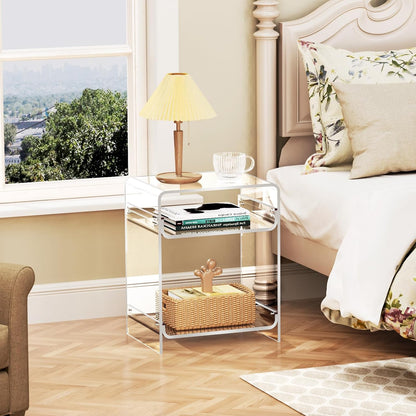 Elevate Your Space with the Acrylic Side Table Record Player Table