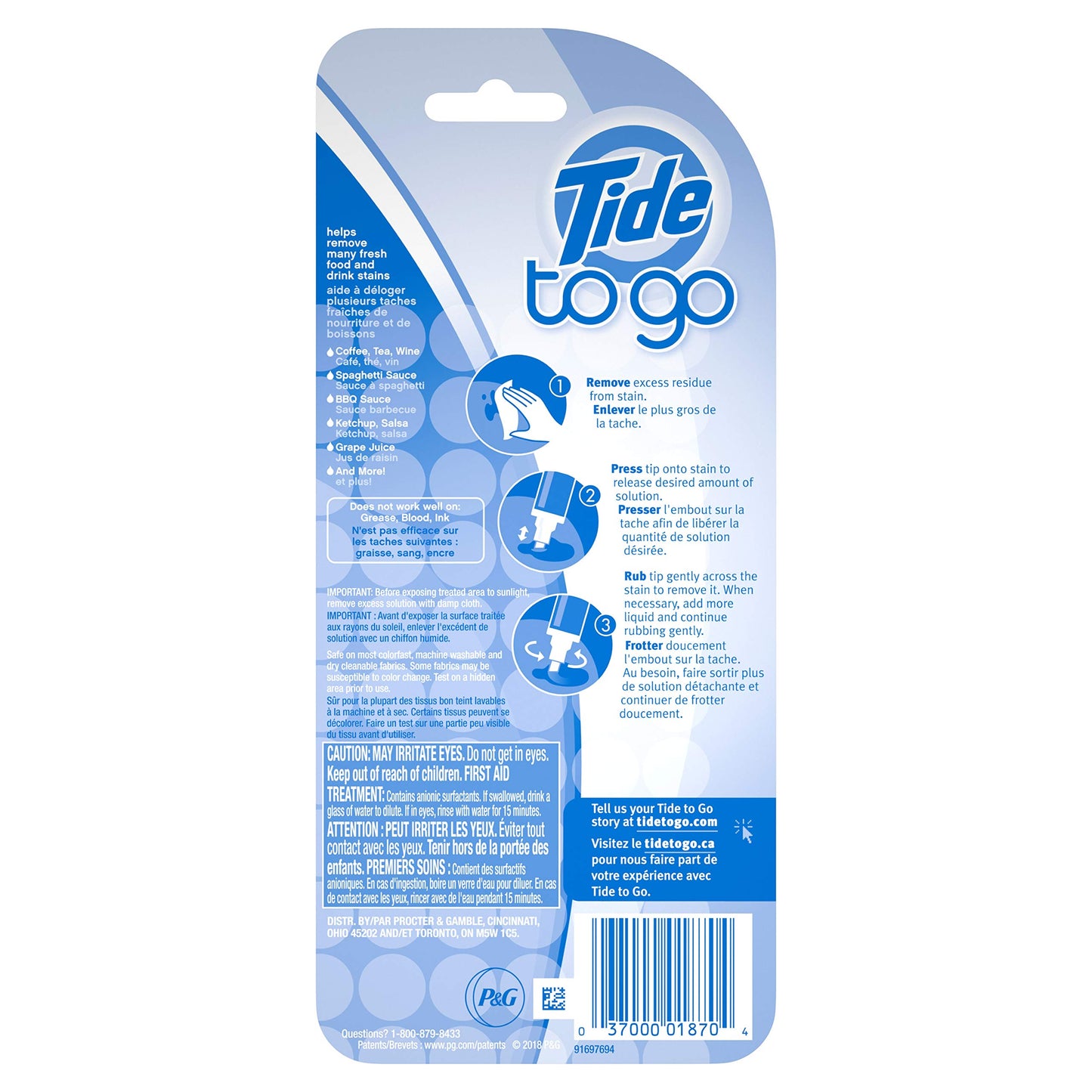 Tide Pen Fleckenentferner für Kleidung, Tide To Go Pen, Sofort-Fleckenentferner Stift & Fleckenreiniger, Tragbar & Reisefreundlich, 3 Stück (1er Pack)