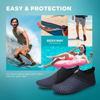 SEEKWAY Wasserschuhe Damen Herren Schnelltrocknend Badeschuhe Aquaschuhe Barfuß Rutschfest Schwimmen Pool Outdoor Surfen Fluss See Yoga