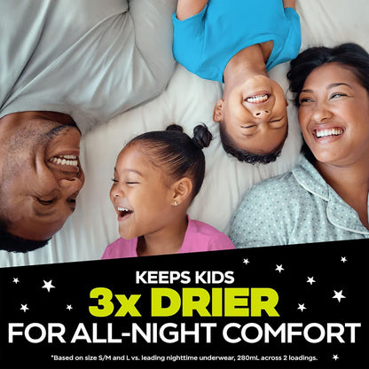 Ninjamas Boys Bedwetting Underwear, Overnight Protection, Ultra Absorbent, Hypoallergenic, Size S/M (17-32 kg), 44 Count,