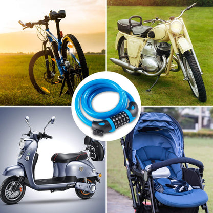 Opaza Fahrradschloss mit 5-stelligem Code, 1,2 m/4 Fuß Fahrrad-Kabelschloss, leichtes & sicheres Fahrradkettenschloss für Fahrrad, Mountainbike, E-Bike, Scooter
