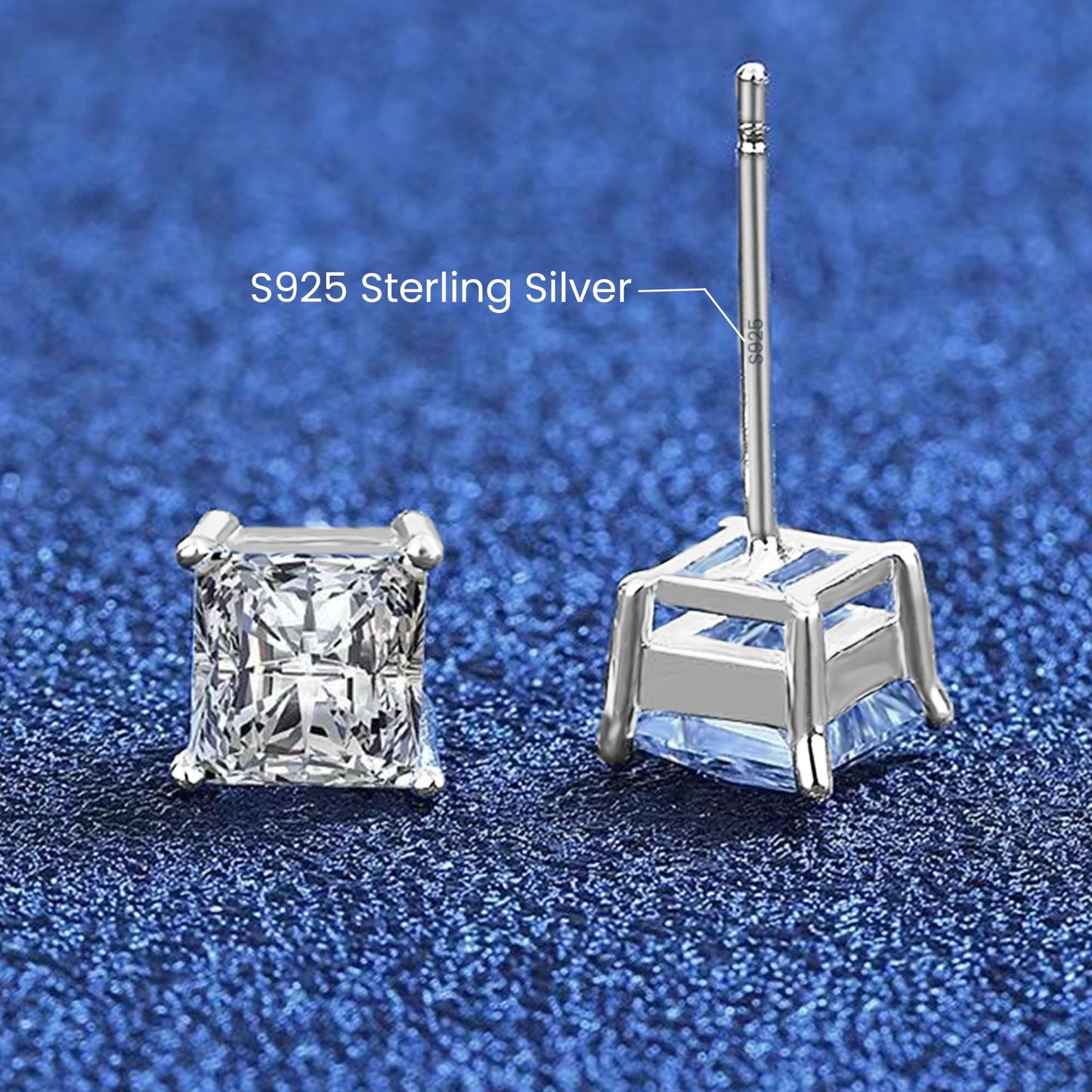 Sereney Dance Ohrringe 925 Sterling Silber Halo Stecker Hypoallergene Ohrringe für Damen, CZ 8 mm Runde Zirkonia Ohrstecker Ohrringe für Herren