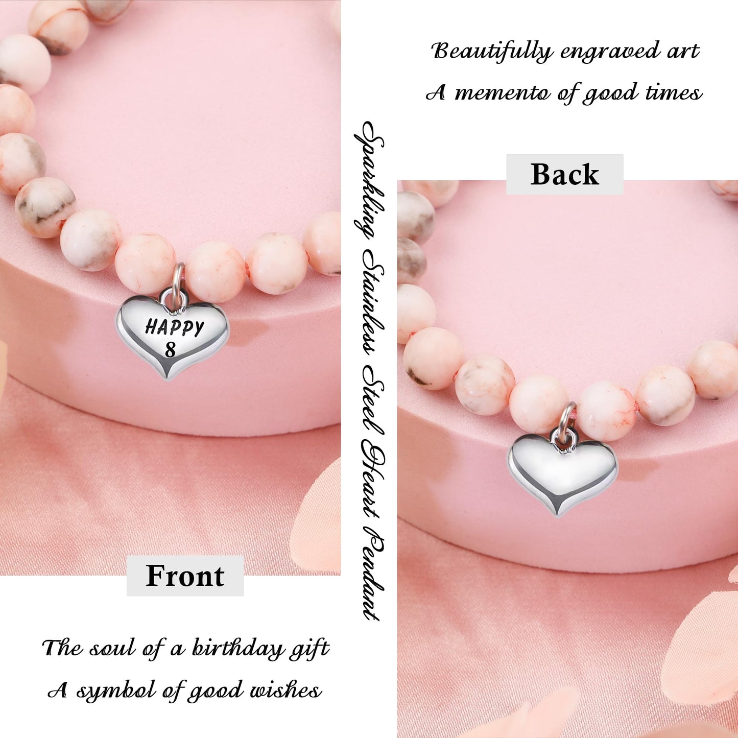 Sereney 5 Jahre altes Mädchen Geburtstagsgeschenkideen, verstellbares rosa-weißes Perlenarmband als Fünf-Jahres-5-Jahre-altes 5. Geburtstagsgeschenk für Teenager-Mädchen, Tochter, Nichte, Enkelin