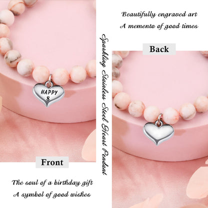 Sereney 5 Jahre altes Mädchen Geburtstagsgeschenkideen, verstellbares rosa-weißes Perlenarmband als Fünf-Jahres-5-Jahre-altes 5. Geburtstagsgeschenk für Teenager-Mädchen, Tochter, Nichte, Enkelin