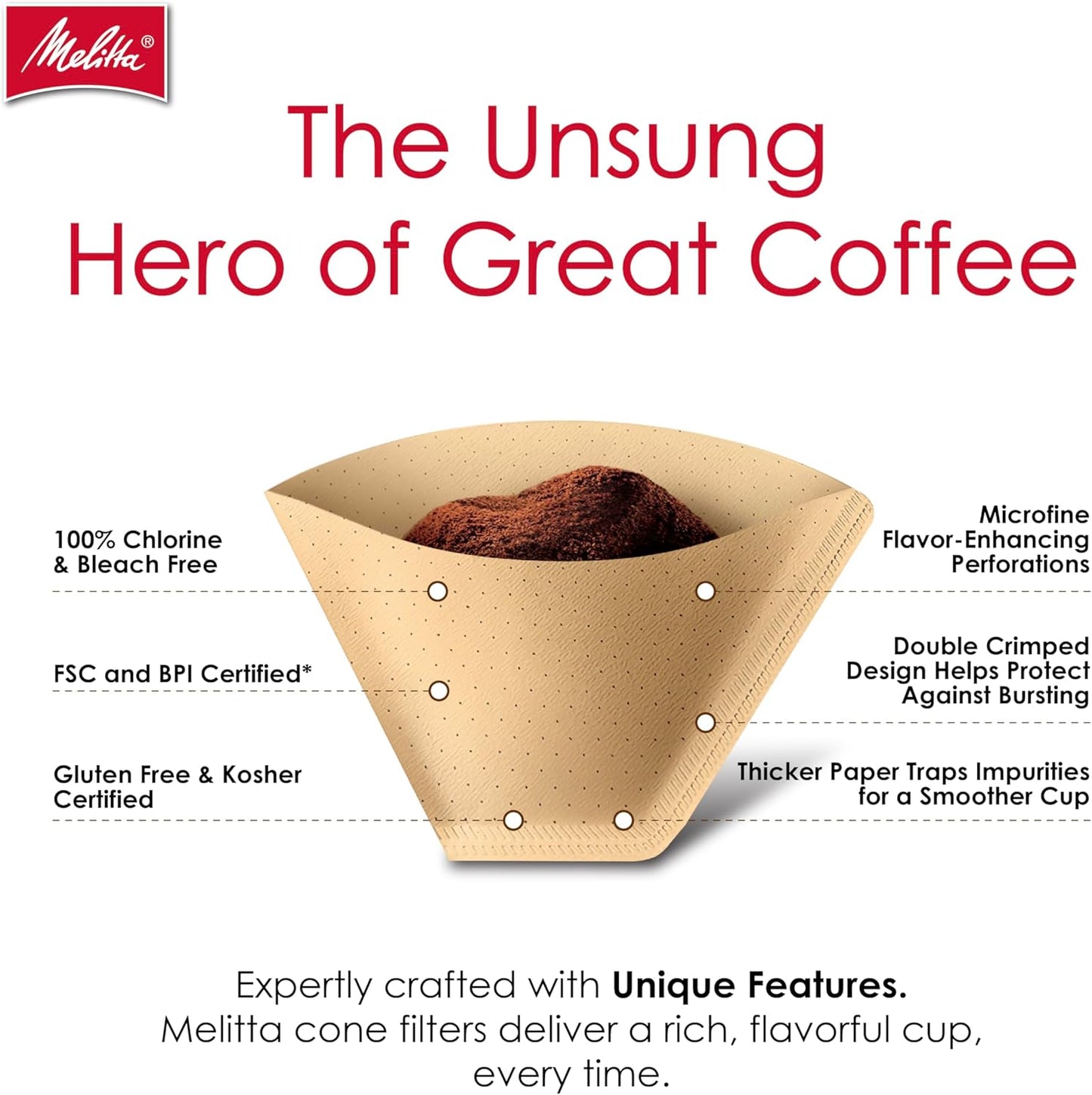 Melitta 625000 Bambus Super Premium Kaffeefilter, Grün