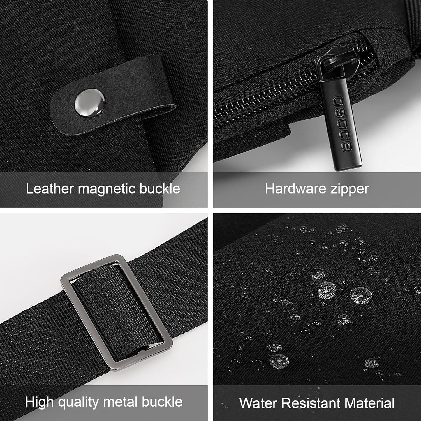 Wasserdichter Anti-Diebstahl Schulter Rucksack Sling Brust Crossbody Bag Abdeckpack Rucksack Fahrrad Sport (B13-007 Schwarz-linke Hand)
