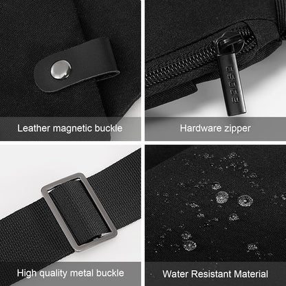 Wasserdichter Anti-Diebstahl Schulter Rucksack Sling Brust Crossbody Bag Abdeckpack Rucksack Fahrrad Sport (B13-007 Schwarz-linke Hand)