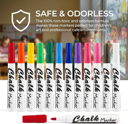 Dry Erase Markers Low Odor Fine Whiteboard Markers Thin Box of 12，10 Colors