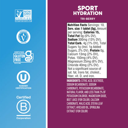 Nuun Sport Electrolyte Tablets with Magnesium, Calcium, Potassium, Chloride & Sodium, Gluten Free & Vegan, Mixed Flavors, 48 Pack (40 Servings Total)