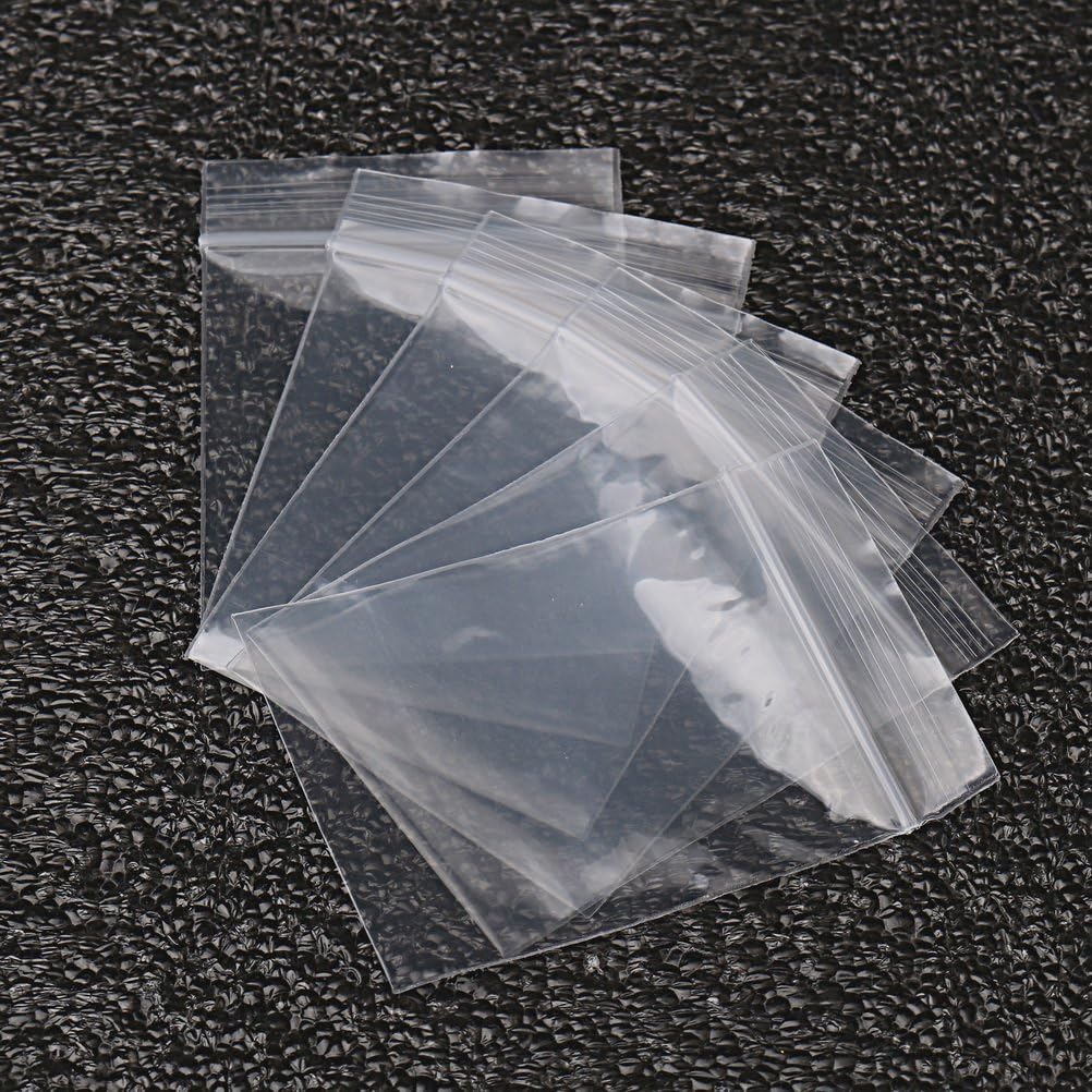 100 kleine Plastiktüten, 5 x 7 cm, wiederverschließbare Zip-Beutel, kleine durchsichtige Plastiktüten für Schmuck, Schrauben, Aufbewahrung