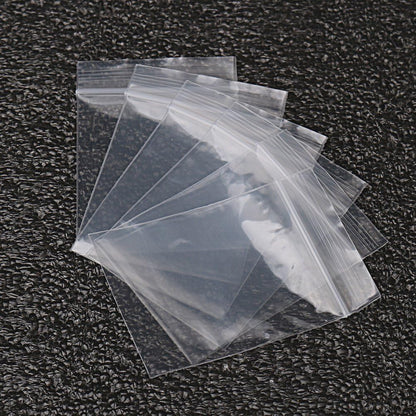 100 kleine Plastiktüten, 5 x 7 cm, wiederverschließbare Zip-Beutel, kleine durchsichtige Plastiktüten für Schmuck, Schrauben, Aufbewahrung
