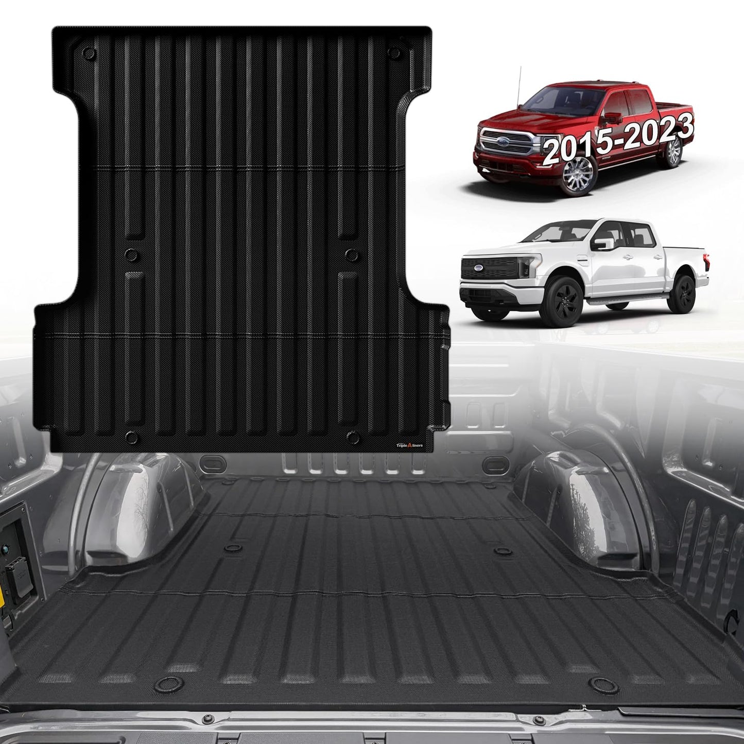 TripleAliners Truck Mat Compatible with 2019-2026 Chevy Silverado 1500 / GMC Sierra 1500 6.6FT Accessories, Truck Bed Mat Heavy Duty Custom Fit All Weather Protection TPE Pickup Liner, Standard Bed