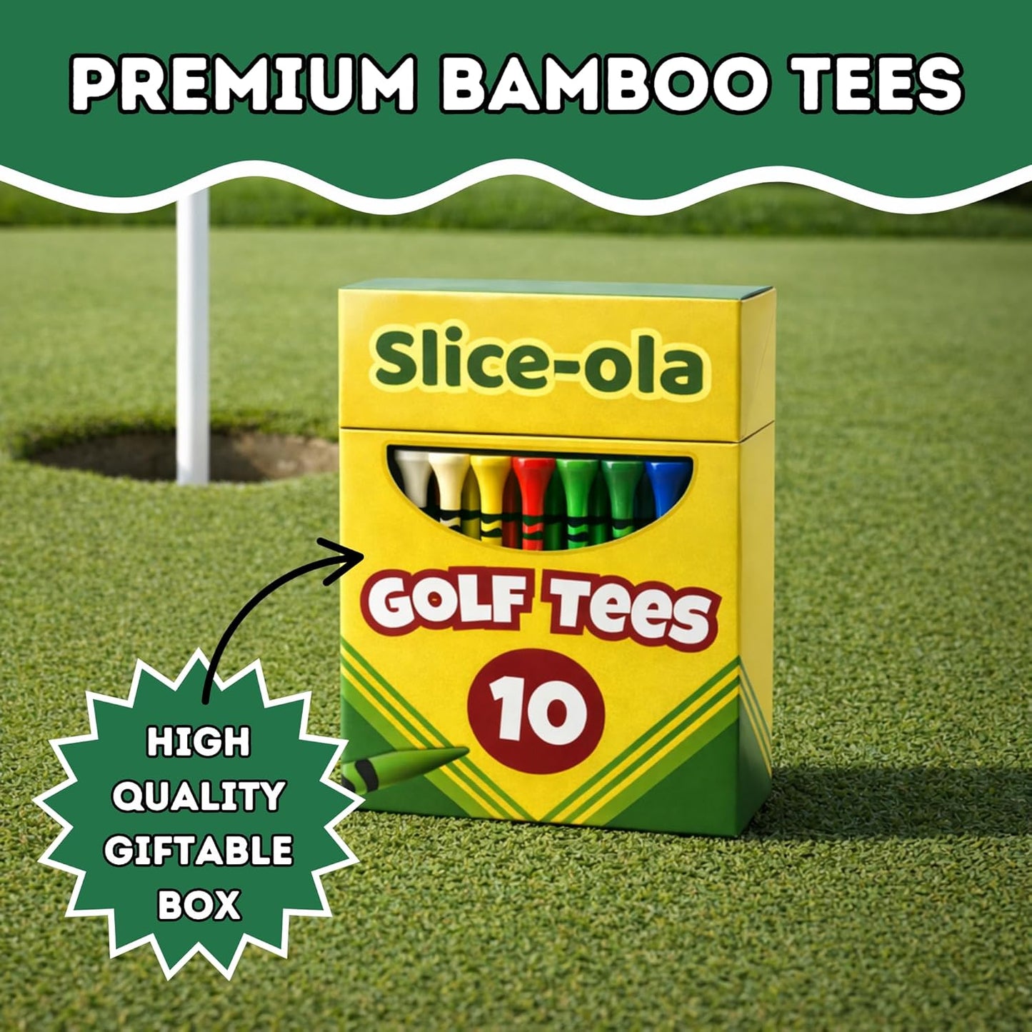 Funny Golf Tees | Novelty Box, 3.25" Wooden Tees | Iconic Packaging | Funny Golf Accessory for Golfers