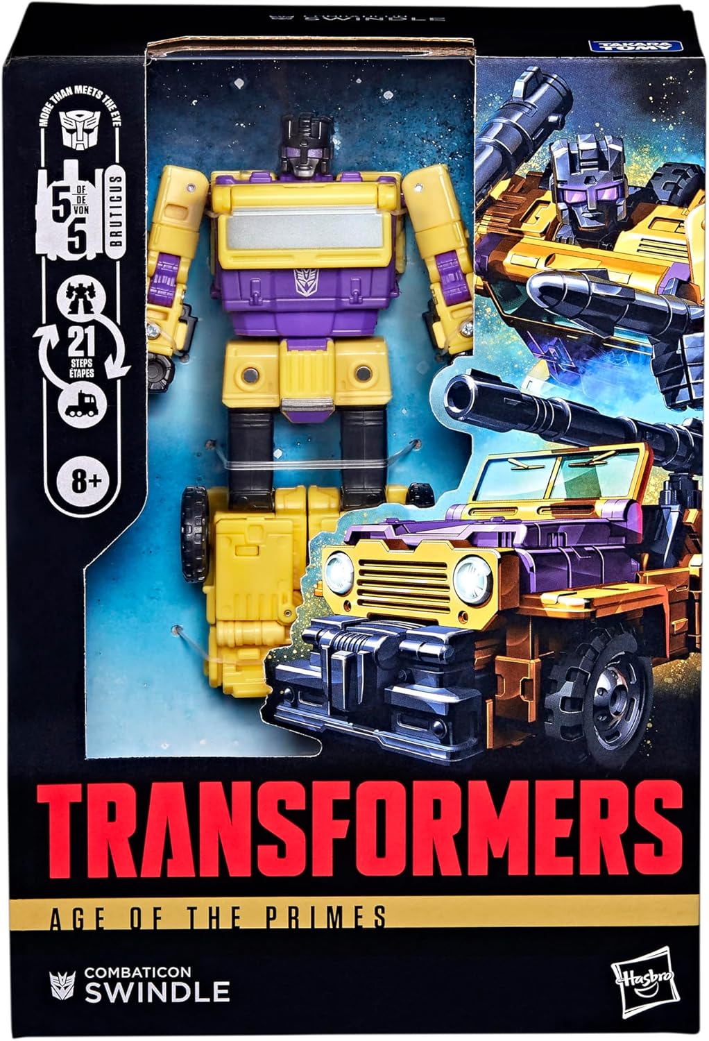 Transformers Age of the Primes Combaticon Swindle, Voyager Class 6.5-Inch Converting Action Figure, Robot Toys for Ages 8+