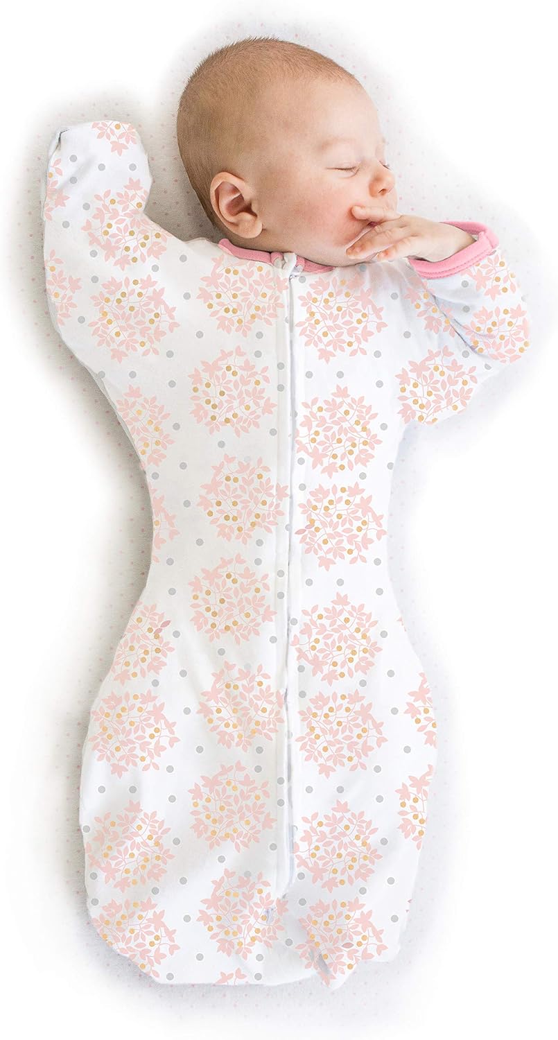 SwaddleDesigns Swaddle Sack with Arms Up Half-Length Sleeves and Mitten Cuffs,