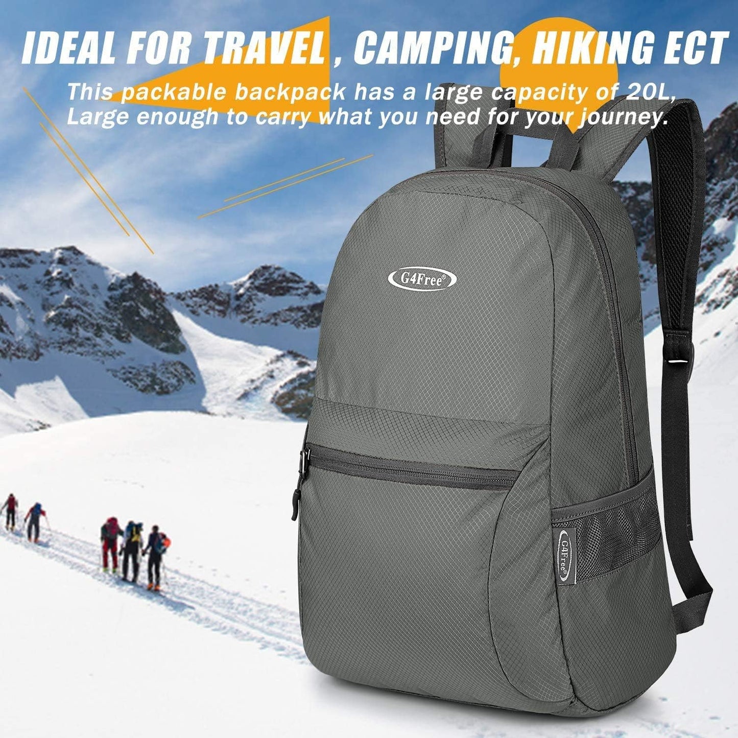 G4Free 20L Lightweight Packable Backpack Foldable Travel Hiking Daypack for Men and Women