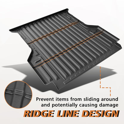 TripleAliners Truck Mat Compatible with 2019-2026 Chevy Silverado 1500 / GMC Sierra 1500 6.6FT Accessories, Truck Bed Mat Heavy Duty Custom Fit All Weather Protection TPE Pickup Liner, Standard Bed