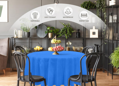 Utopia Kitchen Einweg-Tischdecke aus Kunststoff (12er Pack – 137x274 cm) Weiß Rechteckige Tischdecke Wasserdicht Schmutzabweisend Party-Tischdecke