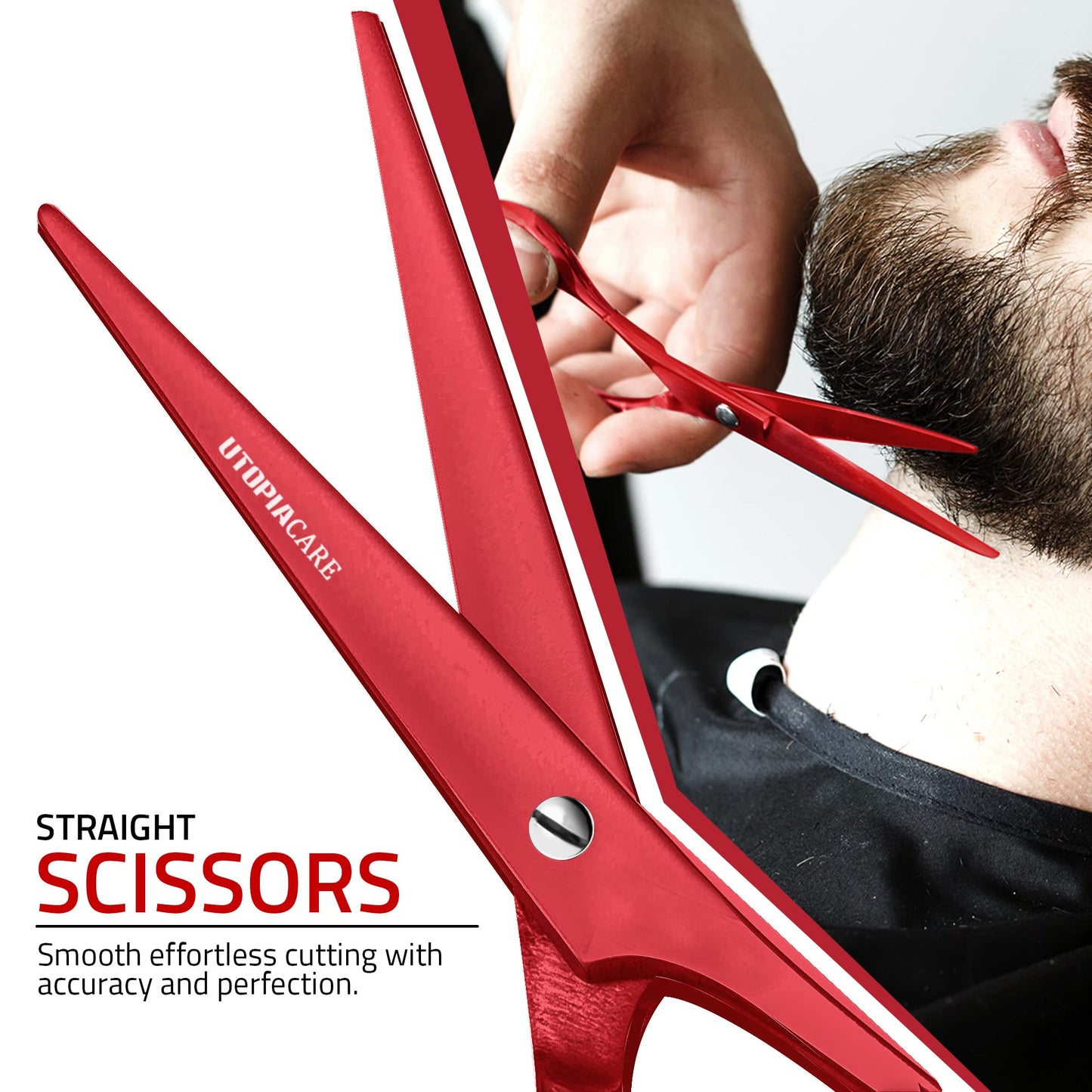 Utopia Care Haarschneide- und professionelle Friseurschere 6,5 Zoll, Premium Edelstahl Schere mit glattem Rasiermesser und scharfen Klingen für Salons, Männer, Frauen und Kinder, Silber