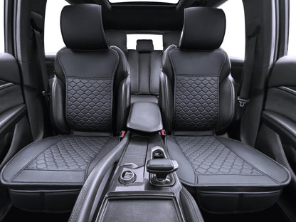 Elantrip 2PCs Front Car Seat Covers Leather Water Proof Seat Protector Universal fit for Most Cars SUVs and Trucks Black
