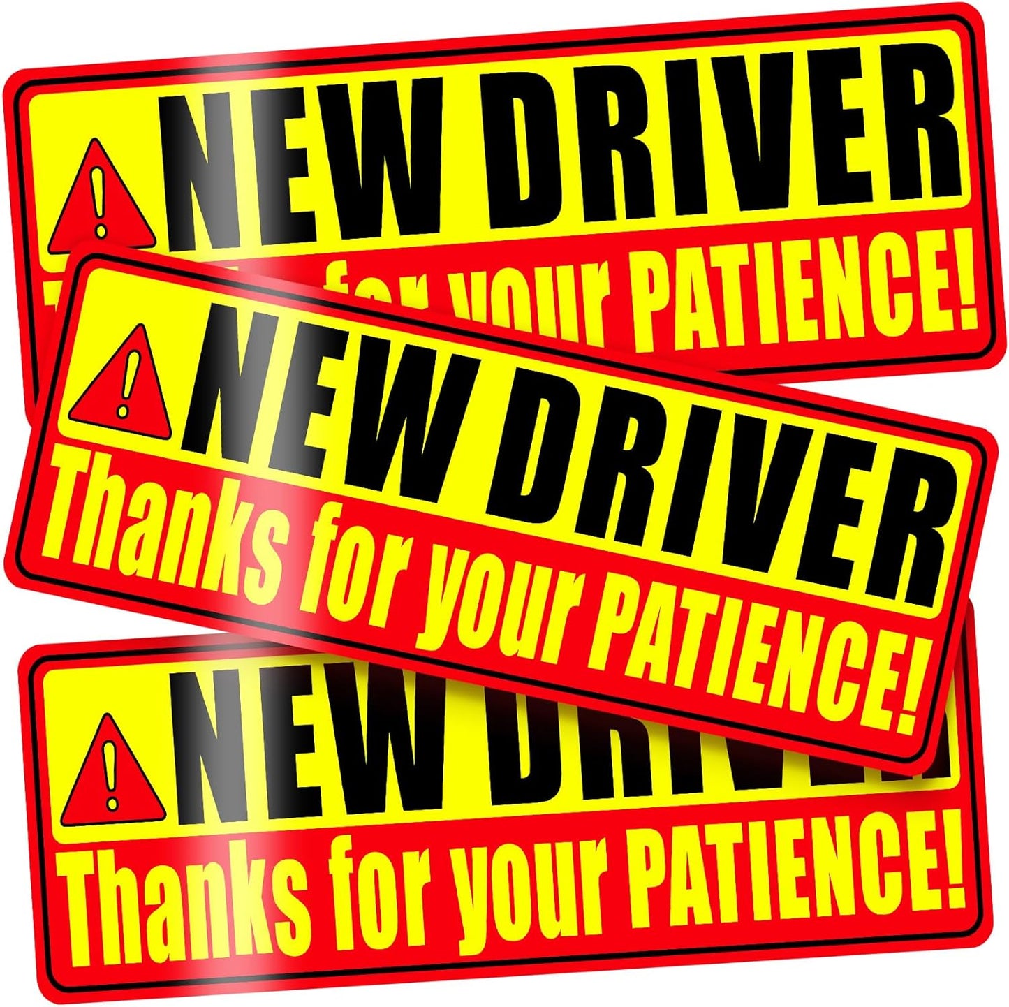 PSLER 3 Pcs New Driver Magnet for Car - Student Driver Car Magnet Funny Be Patient Student Driver Magnet Rookie Driver Car Bumper Magnets New Driver Teen Boys Girls